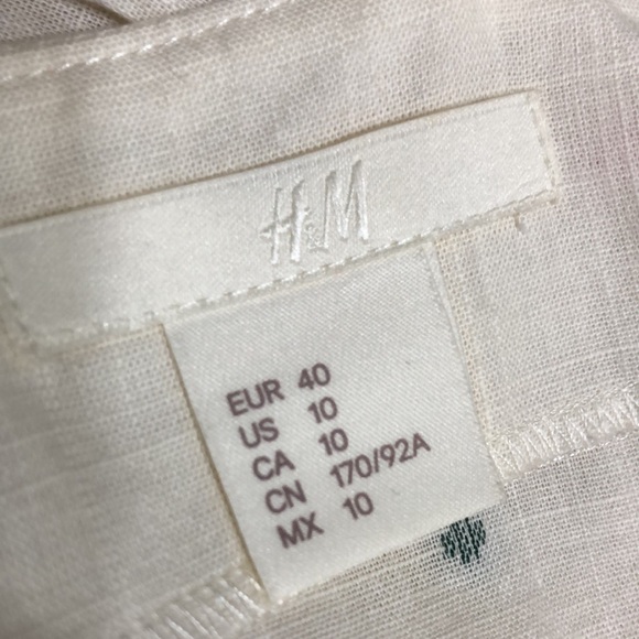 H&M Strappy White V NeckTop Multicolor Dots Sz 10 - Picture 5 of 8